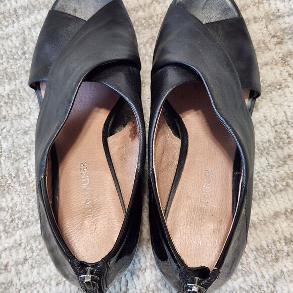 Donald J Pliner womens Marti  black cross strap leather wedge sandals black sz 7 - Picture 8 of 12